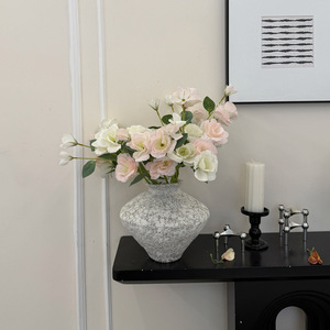 Fleurs artificielles Lisianthus rose et blanc en soie, haute simulation, 30cm-100cm de haut, pour la décoration du salon - Product Image 4
