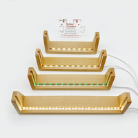 Lampe de table LED en bois de hêtre en forme de U, abat-jour en acrylique plexiglas, USB, à intensité variable, design moderne, cadre photo lumineux en forme de U