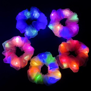 Năm mới 2025 LED tóc scrunchy nhấp nháy tóc ban nhạc cho phụ nữ cô gái sáng đầy màu sắc Glow Hair Tie chế độ ánh sáng vui vẻ bên ủng hộ - Product Image 3