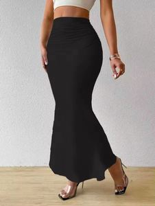 Trendy <b>Summer</b> <b>Skirts</b> for Women Street Wear High Waist Lace-up Plaid Print Irregular A-line <b>Long</b> <b>Skirt</b> for Women - Product Image 5