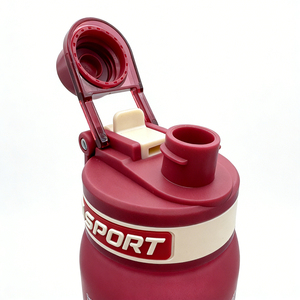 Bouteille d'eau en plastique Tritan Sk PC sans BPA de 32 oz/1000 ml, anti-fuite, avec marqueur de temps, couvercle à rabat et paille, pour le fitness - Product Image 3