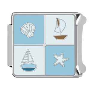 Pulsera de acero inoxidable al por mayor, nuevo estilo italiano, serie oceánica, módulo de conchas de estrellas de mar, pulsera de 9mm - Product Image 3