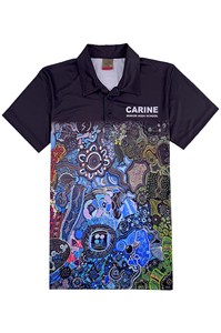 Camisas de Golf de Manga Corta para Hombre, con Logotipo Aborigen Impreso Digitalmente, Multicolores, Corte Regular, Antiarrugas, Tejido de Moda - Product Image 2