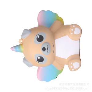 Cute Unicorn Dog With Rainbow Wings Silicone <b>Squishy</b> Toy For Promotional Activities - Product Image 2