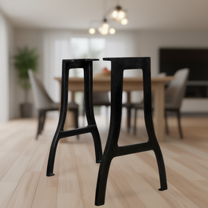 Patas de Mesa de Comedor de Hierro Fundido Negro, Forma de H, Piezas de Muebles Industriales, Diseño Duradero - Product Image 2