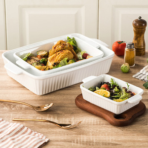 Plaques de cuisson rectangulaires personnalisées, ensembles de vaisselle nordique, ustensiles de cuisson compatibles micro-ondes, plateaux de cuisson, plats de cuisson en <span class=keywords><strong>céramique</strong></span> - Product Image 2