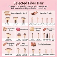 Pinceau Fond de Teint en Fibres Synthétiques et Bois 170, Bestseller en Stock, Monopièce, Double Usage (Applicateur de Correcteur), Application Sèche et Humide
