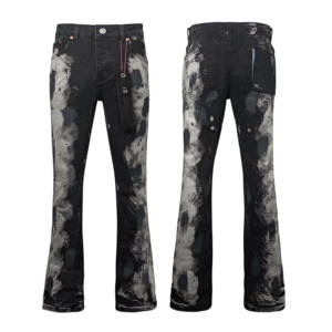 Jeans de marque de luxe de haute qualité, jeans en denim déchirés stretch hip-hop, streetwear, jeans pour hommes <span class=keywords><strong>trompette</strong></span> - Product Image 1