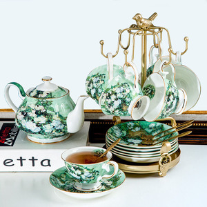 Juego de Tazas de Café y Té de Cerámica con Borde Dorado Blanco, Estilo Pintura al Óleo de Van Gogh, Accesorios de Cocina - Product Image 1