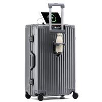 Valise à roulettes en aluminium avec coque rigide en PP, serrure à combinaison, roues pivotantes durables, valise de voyage