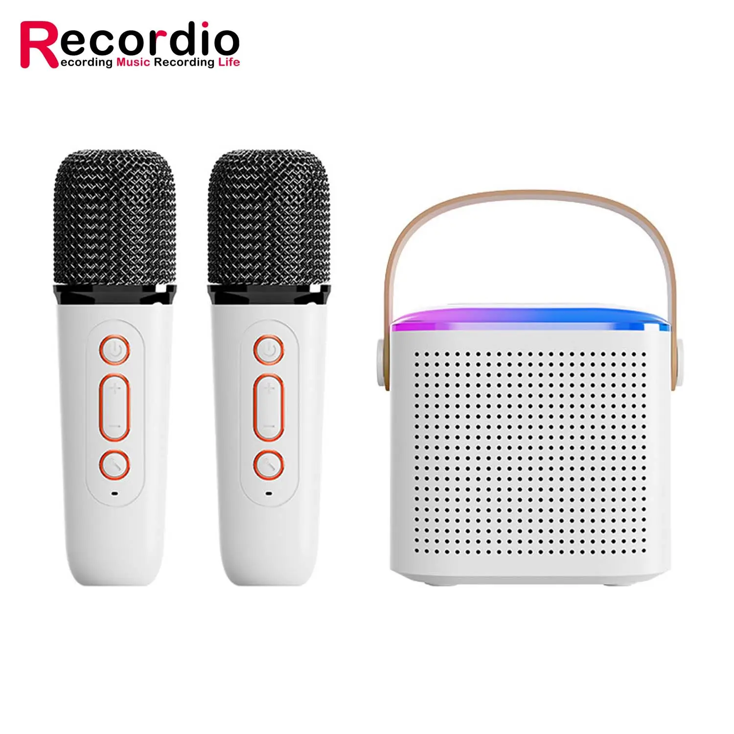 Mini sistema de altavoces inalámbricos, altavoz de Karaoke, altavoz portátil con micrófono para uso doméstico al aire libre, 2 unidades