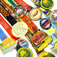 Médailles Métalliques Personnalisées pour Course de Relais Scolaire, Course Amusante, Marathon, Sports, Technique de Sublimation, Rubans, Porte-Médailles