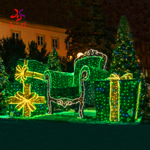 Decorazioni Natalizie Giganti da Esterno Scatola Regalo Luminosa in Ferro con Luci a Led Fatta a Mano e di Dimensioni Personalizzate - Product Image 2