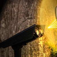 Projecteurs solaires étanches de paysage de LED pour l'arbre de drapeau de jardin lumière blanche chaude lumineuse avec l'alimentation d'énergie de batterie de panneau solaire