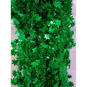 Guirnalda de oropel de PVC verde, decoraciones para árboles de fiesta de Navidad para eventos de oficina en casa, decoraciones de Acción de Gracias de otoño metálicas - Product Image 3