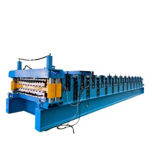 <span class=keywords><strong>Machine</strong></span> de formage à rouleaux automatique à double couche pour la production de tuiles de toiture ondulées - Product Image 1