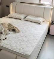 Lit en cuir de luxe léger italien 2025, 1,8 m, simple et moderne, chambre principale, ambiance haut de gamme, lit double, ensemble doux, lit de mariage