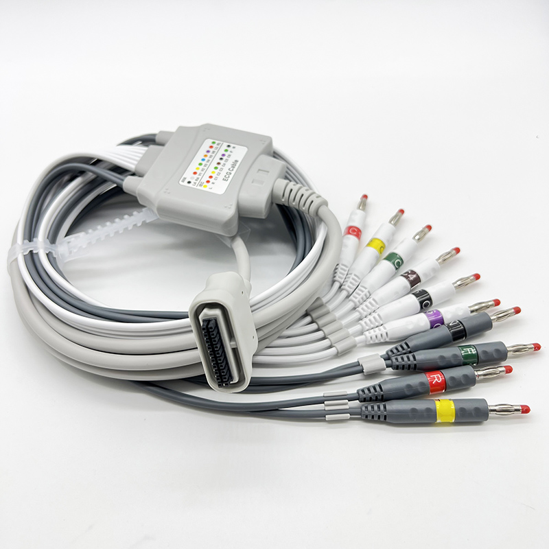 10 Lead 20Pin Banana 4.0 Compatible Edan ECG SE-1515 DX12 Holter EKG Patient Cable
