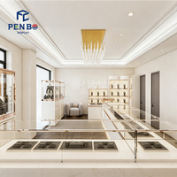 Vitrine murale de luxe pour bijouterie, en verre et bois, verrouillable, pour colliers, mobilier de magasin, présentoir de bijoux fins