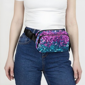 Sac banane de sport imperméable en nylon brillant avec fermeture éclair, sangle d'épaule réglable, idéal pour les activités de plein air – Vente chaude - Product Image 6