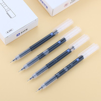 Bolígrafo de tinta de gel negro de plástico con logotipo personalizado promocional caliente con tinta de recarga de 0,5mm