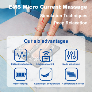 <span class=keywords><strong>TENS</strong></span>/EMS <span class=keywords><strong>Foot</strong></span> Pad Portable EMS Masajeador de pies Máquina recargable, 8 modos Niveles para viajes Hogar y oficina Manejo del dolor - Product Image 3