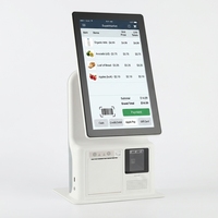 Kiosque de paiement à double écran pour supermarché, système Windows/Linux, écran tactile FHD 15,8 pouces, imprimante de reçus, terminal de point de vente