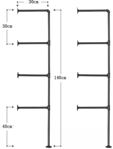 Étagère de tuyau industriel DIY avec bride de raccord de tuyau en fer malleable 3/4 support de bride - Product Image 5