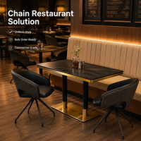 Juego de Comedor Moderno para Restaurante con Cubierta de Mármol y Estructura de Grado Comercial - Asientos de Lujo para Cafetería, Hotel, Bistro