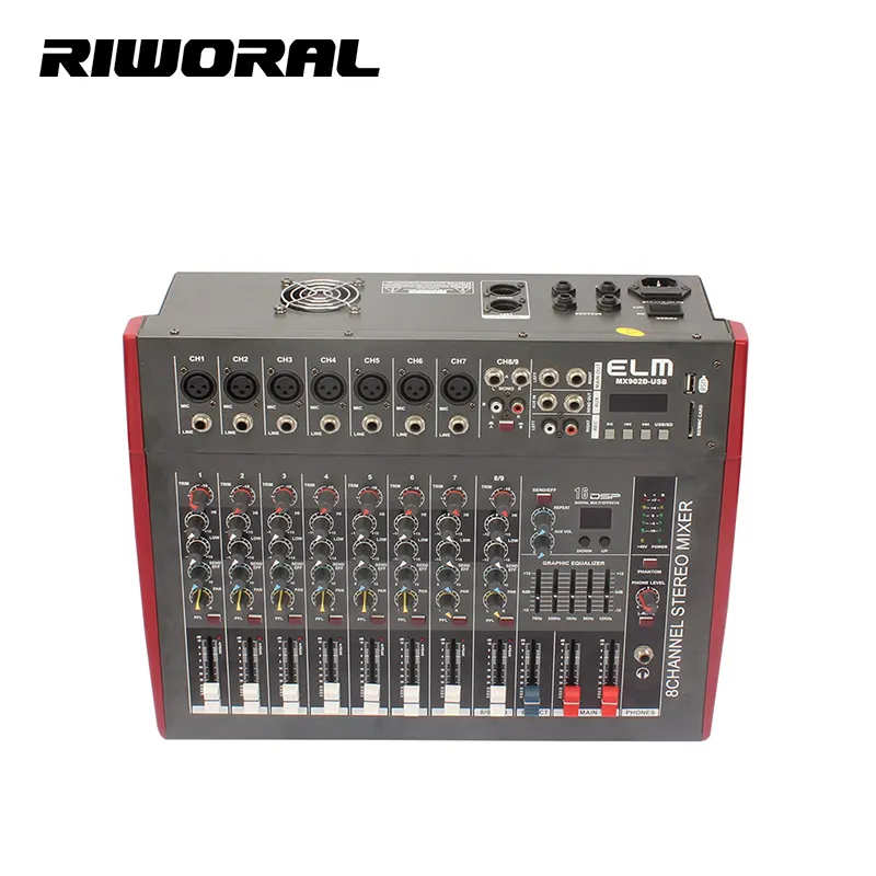 MX902 8 Kanaals Professionele Sound Audio Power Mixer Usb Interface Controller Thuis Muziek Karaoke