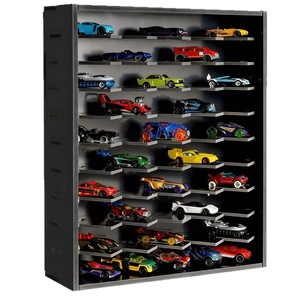 Estante de exhibición de modelos de coches de madera para montar en la pared, organizador de almacenamiento de madera maciza de 6 niveles para coches de juguete, habitación infantil - Product Image 1