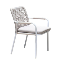 Ensemble table à manger et chaises modernes de luxe en aluminium pour chaises en corde pour patio, balcon ou extérieur pour hôtels et restaurants