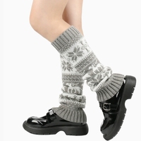 Vente en gros de jambières pour femmes motif renne automne hiver dame longueur genou Leggings chaud femme doux tricoté botte chaussettes
