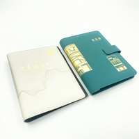Organiseur de documents et agenda en cuir grainé A6 personnalisé avec 6 anneaux, pochette pour budget et journal, avec logo personnalisé