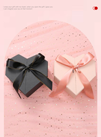 ZNZB005 Boîte Cadeau Cœur de Luxe Personnalisée avec Gaufrage, Ruban, pour Chocolats, Fleurs, Cosmétiques, Rigide et Biodégradable