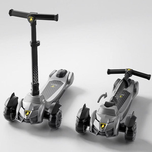 สกู๊ตเตอร์เด็กแบบพับได้ สีเขียว สำหรับเด็กอายุ 3 ปีขึ้นไป ปรับความสูงได้ ของเล่นกลางแจ้ง - Product Image 4