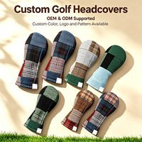 PRIMUS GOLF Housses de tête de club de golf en laine à carreaux personnalisées OEM ODM en gros pour Driver, Fer et Putter