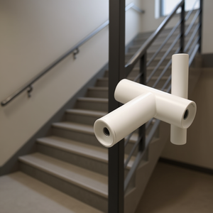 Conector en T con soporte de pared para dispositivos de asistencia de barandillas de seguridad - Product Image 3