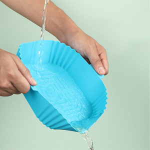 Freidora De aire reutilizable De grado alimenticio, Olla De <span class=keywords><strong>Silicona</strong></span> cuadrada con puerto De <span class=keywords><strong>Silicona</strong></span>, antiadherente, Olla De <span class=keywords><strong>Silicona</strong></span> Para Freidora De aire - Product Image 4