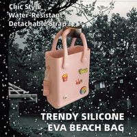 Sac de plage OEM personnalisé toutes saisons en silicone et EVA, étanche, avec deux ouvertures, couleur bonbon tendance, souple, durable, fleurs amovibles