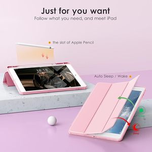 Funda para iPad 9th/8th/7th Gen 10,2 pulgadas (2021/2020/2019), Parte trasera transparente, funda de marco a prueba de golpes de TPU, portalápices incorporado - Product Image 5