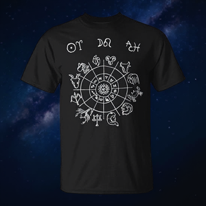 T-shirt d'astrologie avec signes du zodiaque, design horoscope, vêtements unisexes en coton noir - Product Image 3