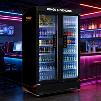 Máquina Expendedora Qingo AI Steel con Pantalla Táctil de 7 Pulgadas, Enfriador con Capacidad para 495 Botellas, Enfriamiento por Compresor, Compatible con ADA, Habilitada para SDK