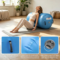 Tapis de gymnastique gonflable professionnel bleu de 80-120 cm pour l'entraînement, baril d'air avec gonfleur, usine OEM BSCI CE