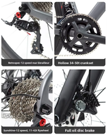 GRAVEL V1 Vélo de route tout-terrain en fibre de carbone 24 vitesses Freins à disque hydrauliques Guidon plat 24 vitesses Frein à disque hydraulique