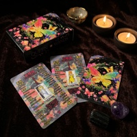Cartes de tarot personnalisées avec impression sur papier noir finition lisse - Jeu d'oracle - Portable, écologique et durable - Utilisation familiale