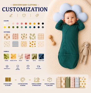 Combinaison pour bébé en tricot côtelé à manches longues, impression personnalisée ODM, vêtements unisexes pour bébé, faible MOQ, vente chaude - Product Image 4