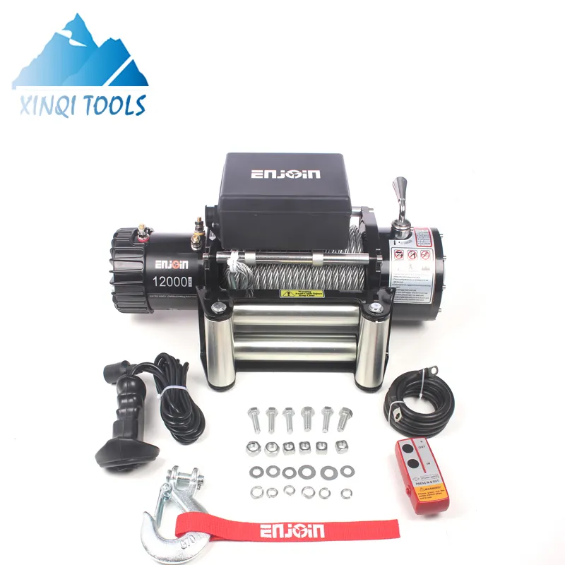 XINQI 12V Or 24v 12000ポンドElectric Cable Winch Wireless Remote Control