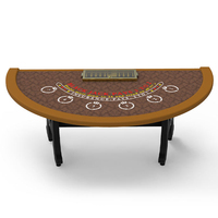 YH Personnalisé Antique Demi-Cercle Bar Blackjack Demi-Cercle Poker Table Casino Table Jeu Carte Jouer Table
