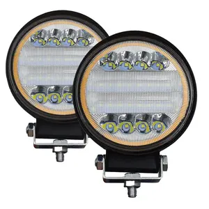 Vendita diretta del produttore luce di lavoro a led per auto 72w rotonda suv doppio colore bianco e giallo faretti per la manutenzione dei fari dell'auto